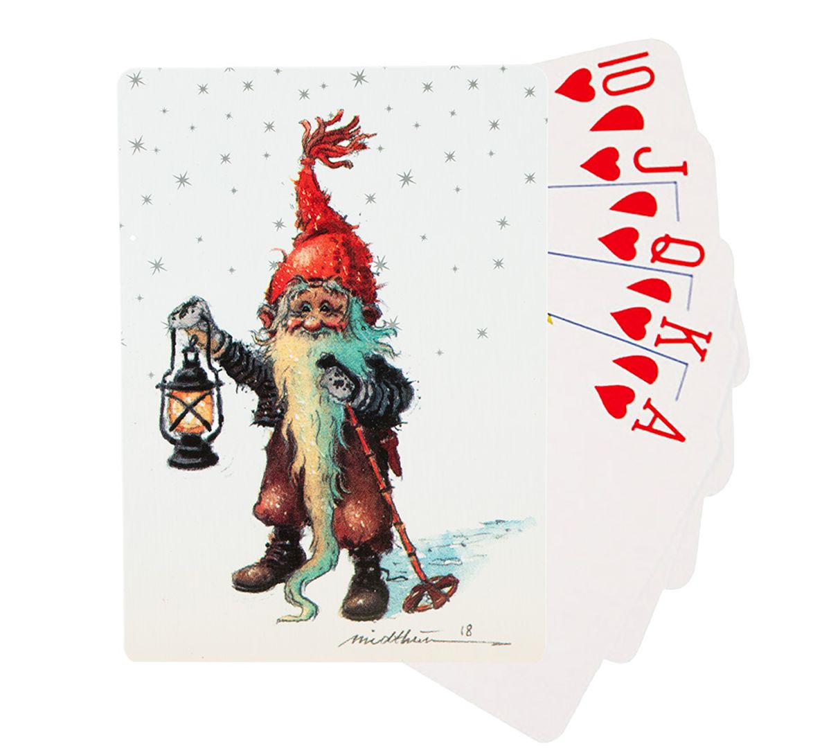 Playing cards, Santa with lantern 'Midthun'