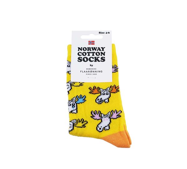 Hovedbilde Barnesokker, Funny Moose, gul