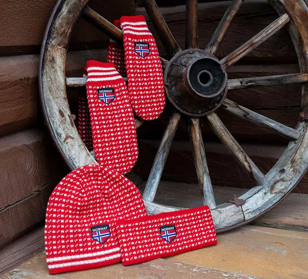 Main Image Knitted mittens Islender, red/white