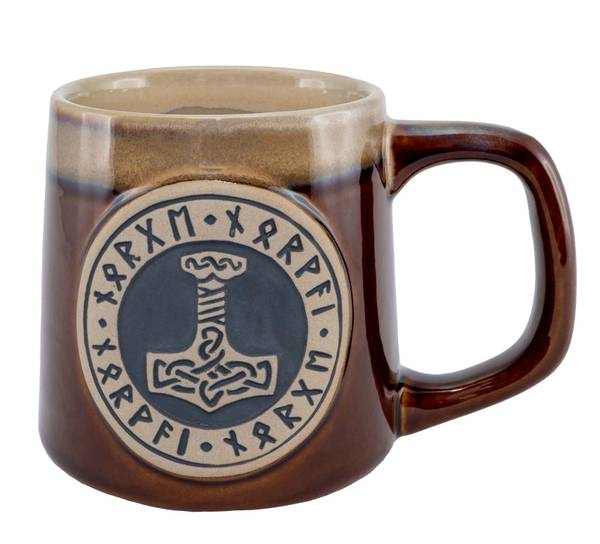 Hovedbilde Keramikkrus med Thors hammer, brun