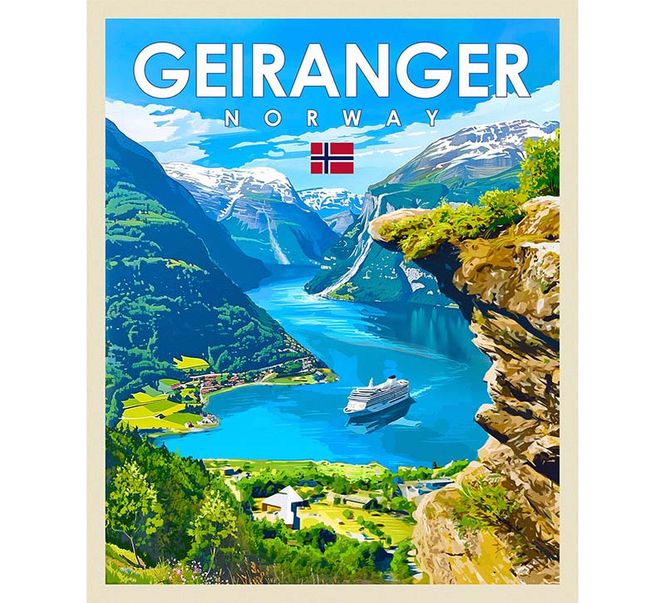 Hovedbilde Poster, Geiranger, retro