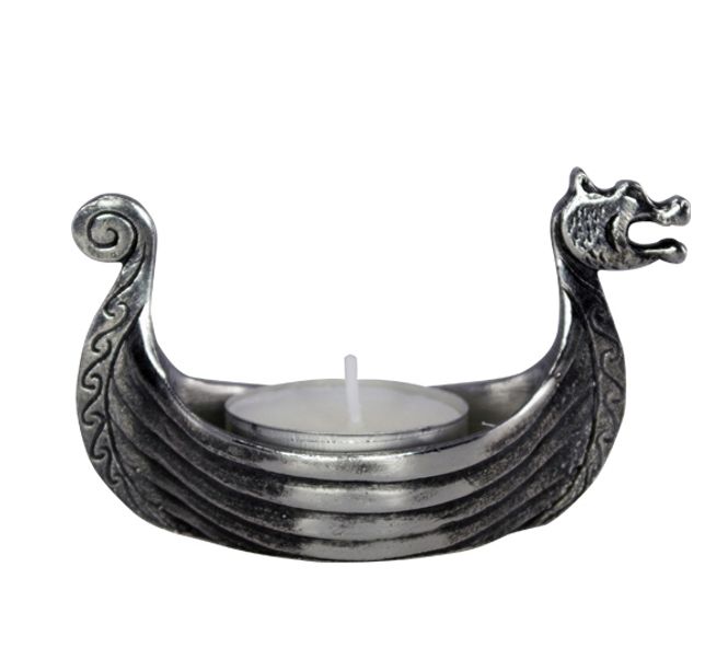 Main Image Viking ship candle holder Tinn-Per
