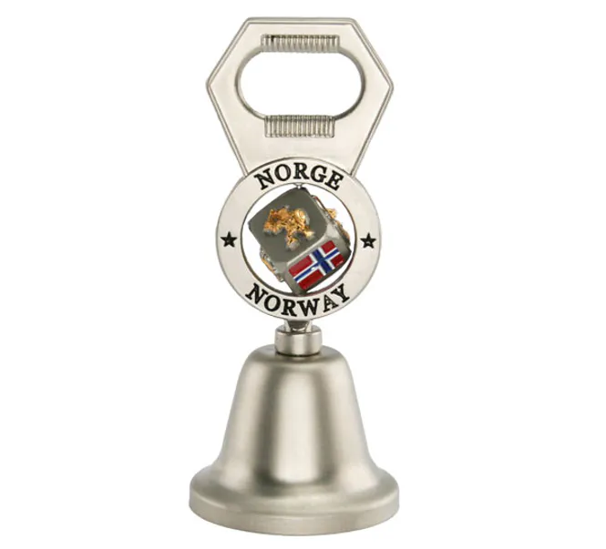 Hovedbilde Bordbjelle med terning, norsk flagg, elg, troll, ...