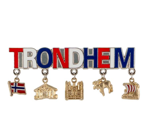 Main Image Metal magnet, Trondheim with pendants