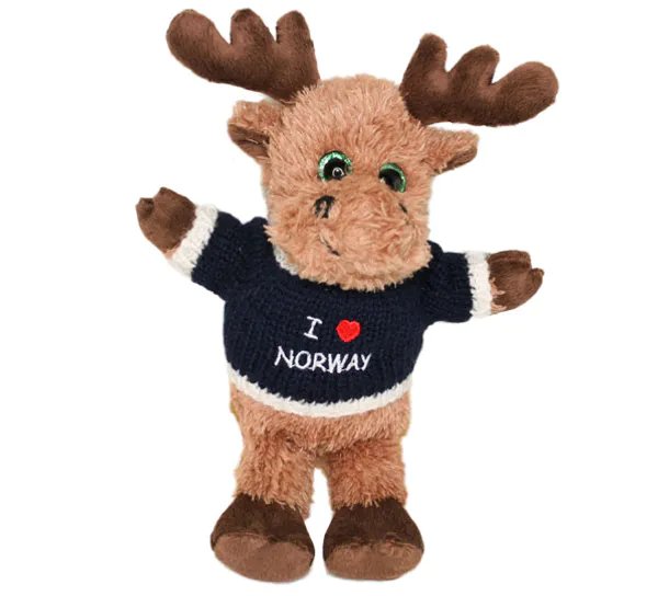 Main Image Elg med blå genser, I love Norway