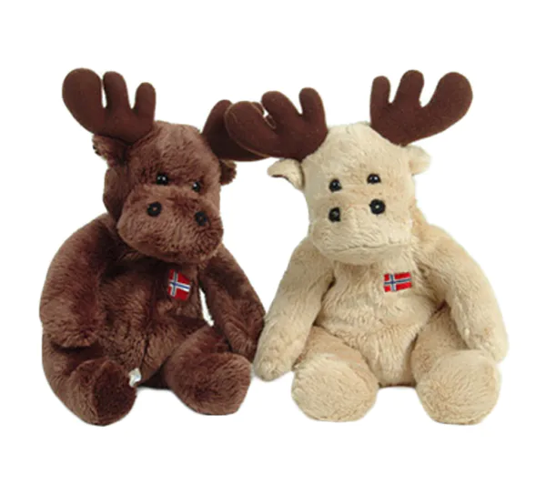 Main Image Moose with embroidered Norwegian flag, large, set ...