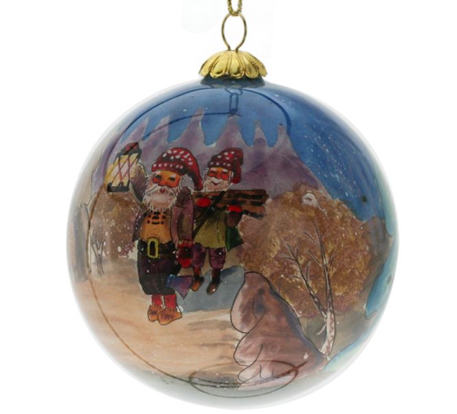 Main Image Glass bauble, Santa with lantern