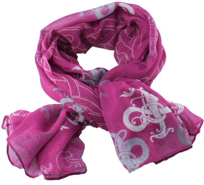 Hovedbilde Skjerf med vikingdrage, rosa