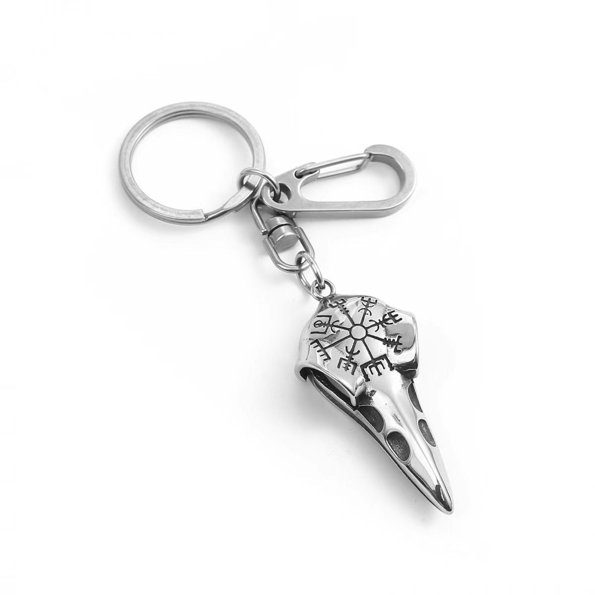 Keychain, raven skull with pathfinder