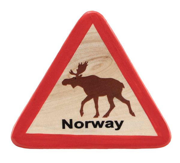 Hovedbilde Magnet, elgskilt av tre