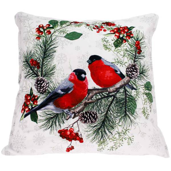 Main Image Pillow of velveteen with filling, Bullfinch and ...