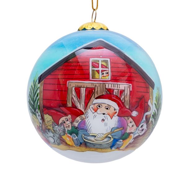 Hovedbilde Julekule, håndmalt, grøtfest ved låven