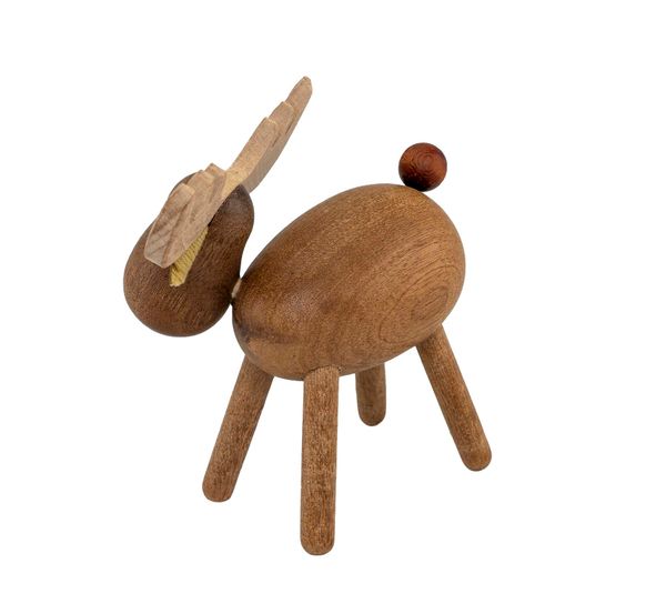 Hovedbilde Elg av tre, mørk bøk, liten