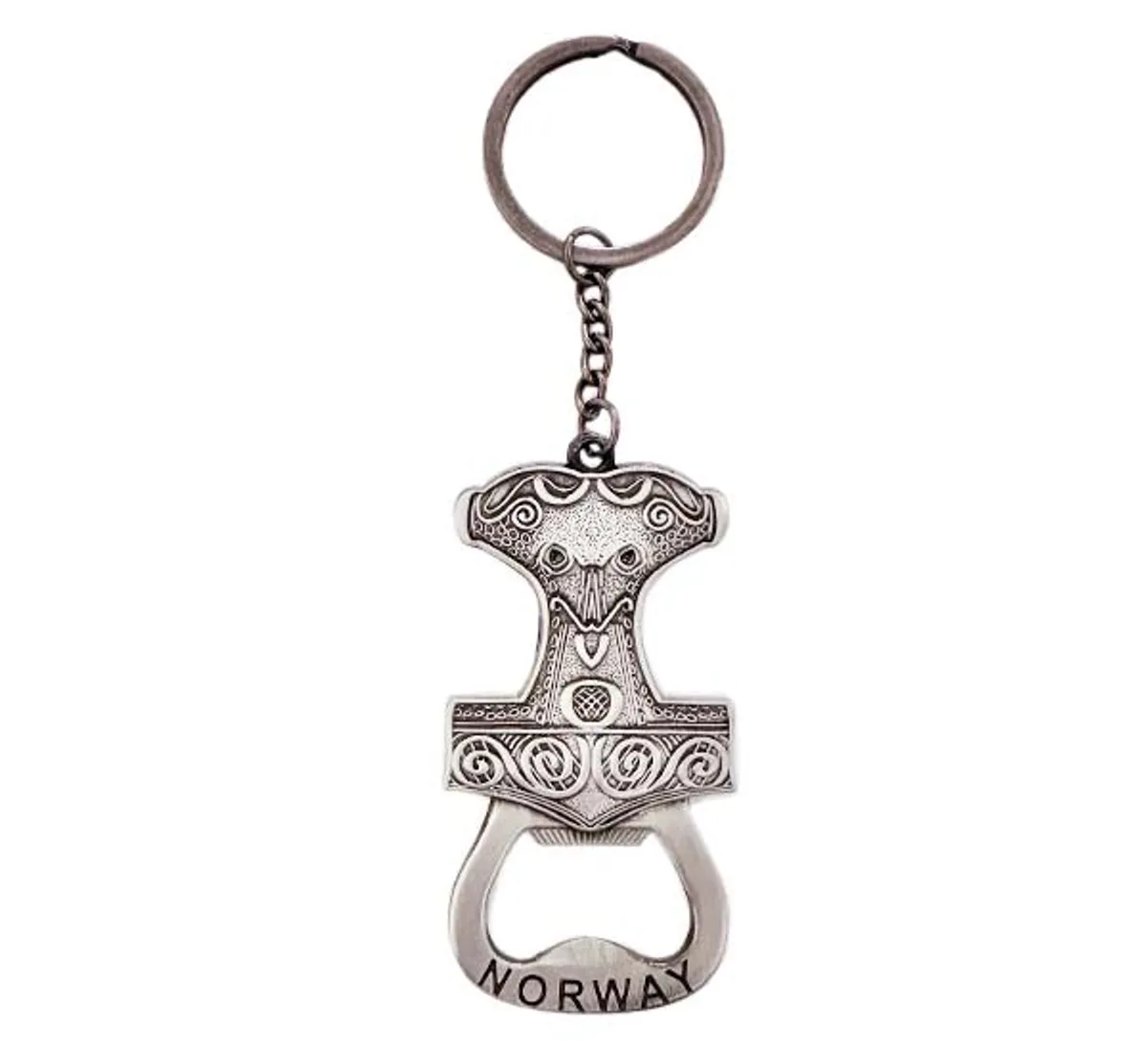 Thor's hammer and bottle opener keychain