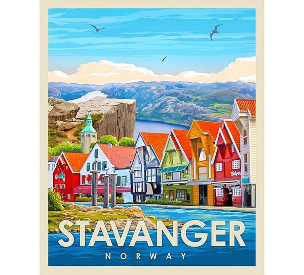 Main Image Poster, Stavanger, retro