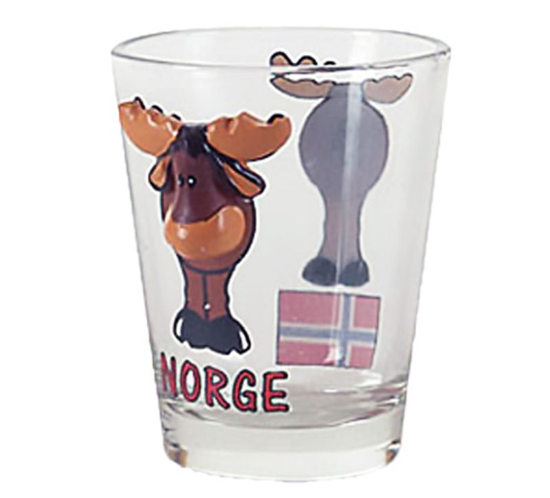 Snapsglass med polyelg, lavt, Norge