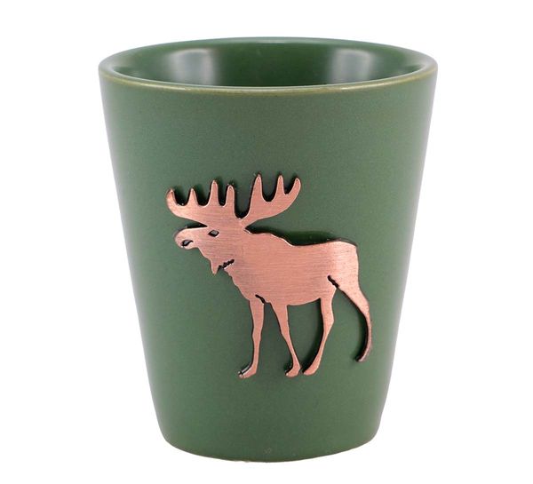 Hovedbilde Snapsglass m. metallelg, grønn