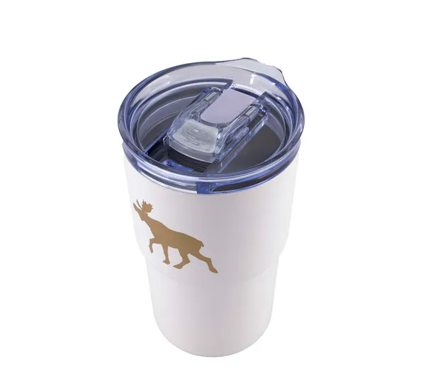 Main Image Thermo mug with moose, white
