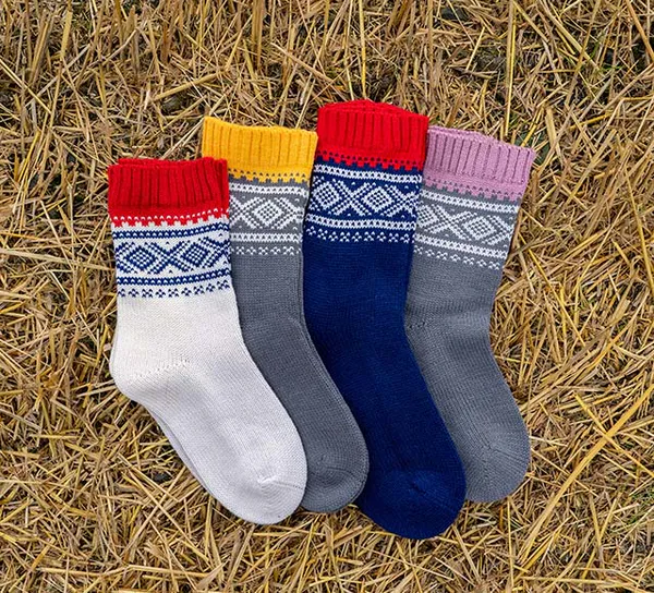 Main Image Woollen socks, MARIUS® pattern, blue/white/red