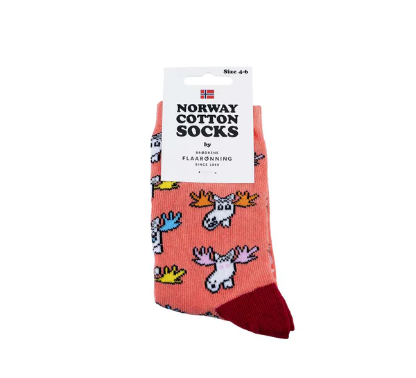 Hovedbilde Barnesokker, Funny Moose, rosa