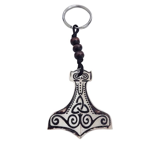 Main Image Keychain with Thor's hammer, made of bone