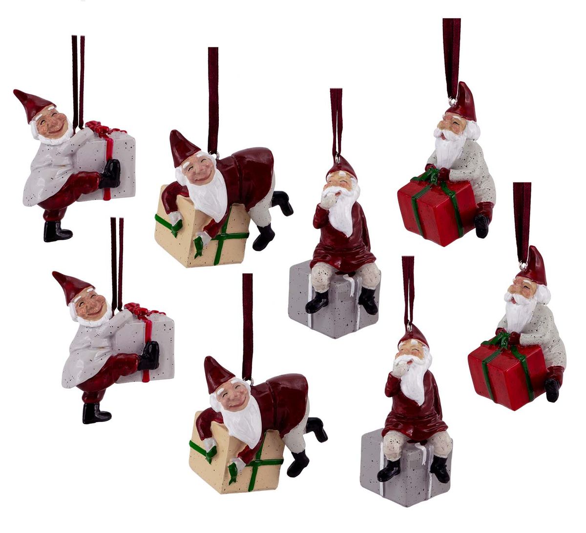 Hengende små nisser med pakker *sett à 8 stk.* Harvesttime