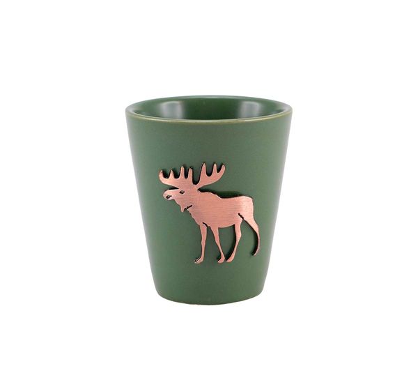 Hovedbilde Snapsglass m. metallelg, grønn