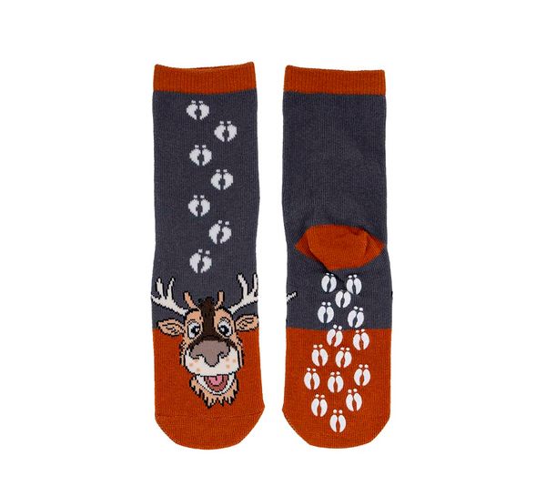 Hovedbilde Barnesokker med spor, Reinsdyr, grå