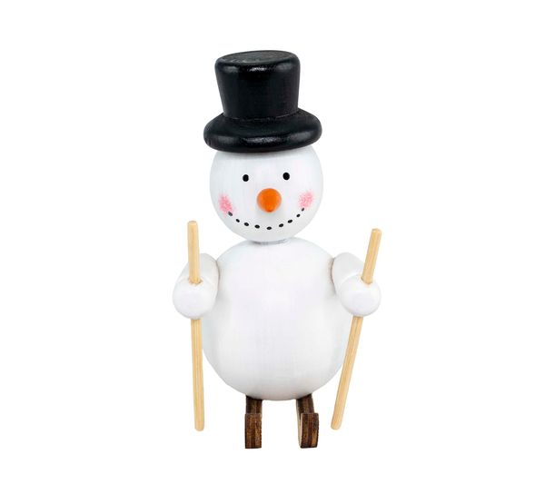 Main Image Snowman made of wood skiing