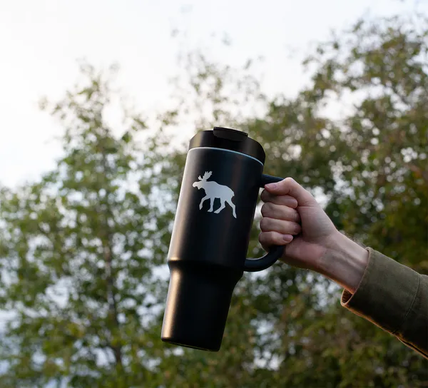 Main Image Tumbler with moose, black
