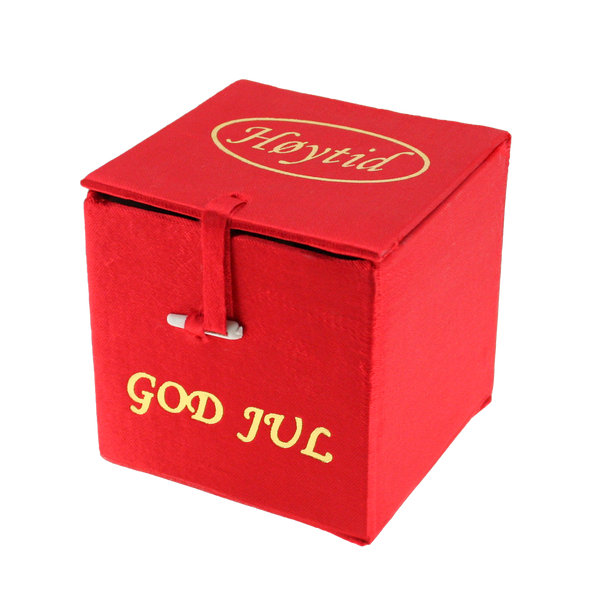 Hovedbilde Julekule, håndmalt, brudefølge på ski