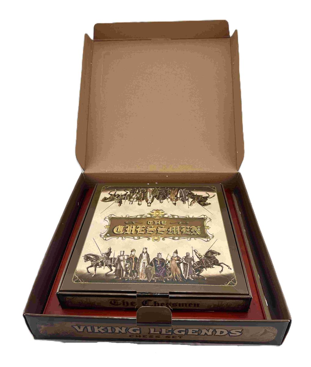 Chessboard with viking figurines