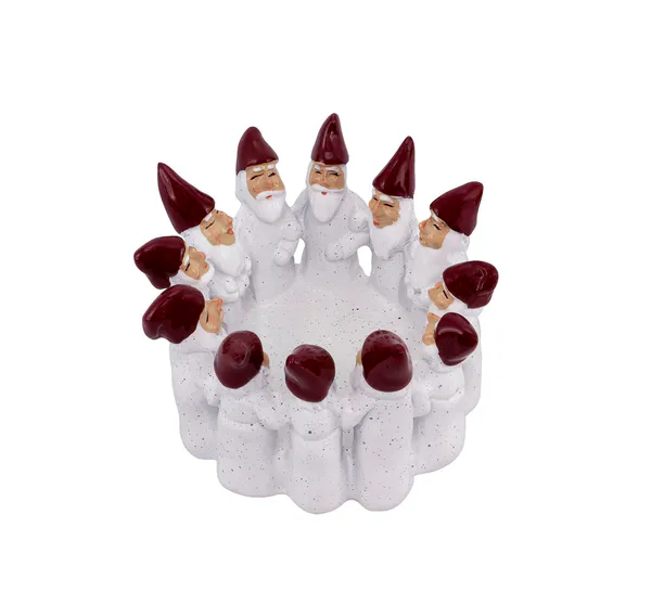 Main Image Santas in a circle, white, 9 cm, Harvesttime