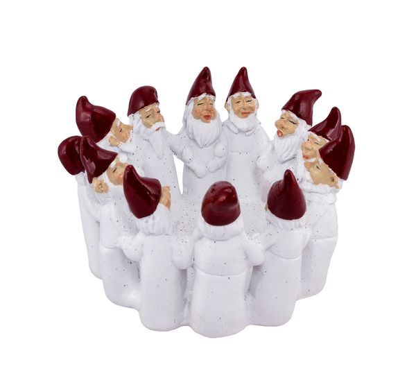 Main Image Santas in a circle, white, 12 cm, Harvesttime