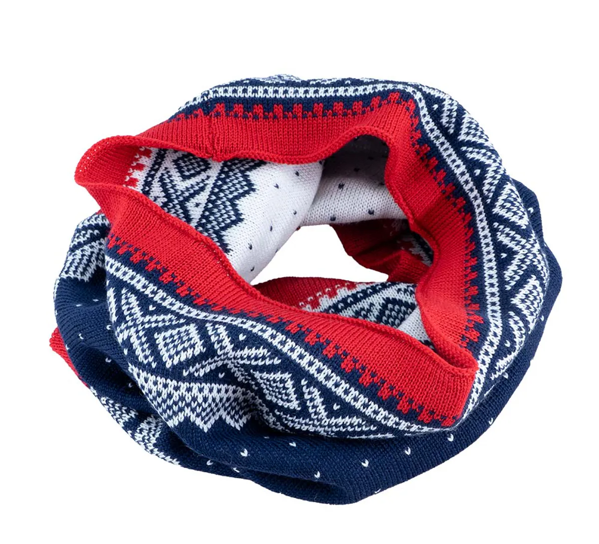 Neck gaiter, MARIUS® pattern, blue, merino wool