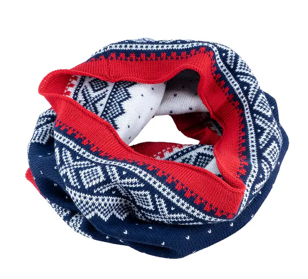 Hovedbilde Hals med Mariusmønster, blå/hvit/rød, 100% ...