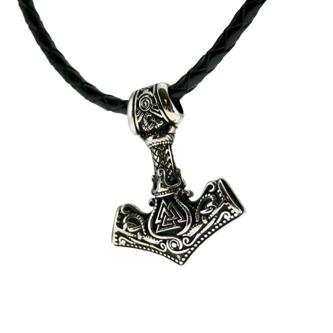 Main Image Viking necklace, Thor's hammer with leather cord