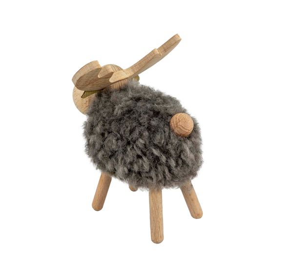 Hovedbilde Elg av tre, grå, fluffy