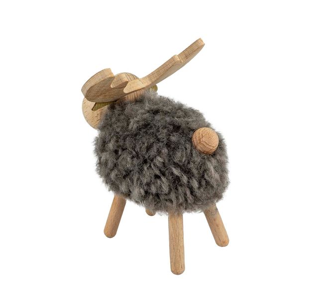 Hovedbilde Elg av tre, grå, fluffy