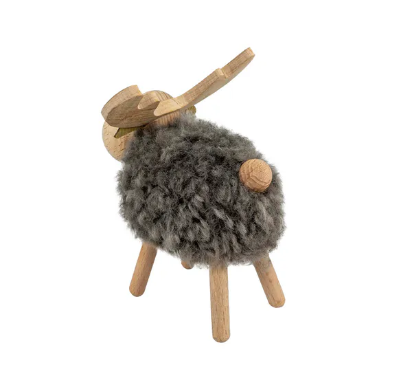 Main Image Moose made of wood, grey, fluffy